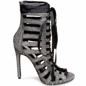Steve Madden Fuego Lace-Up Peep-Toe Stilettoe Booties Size 9